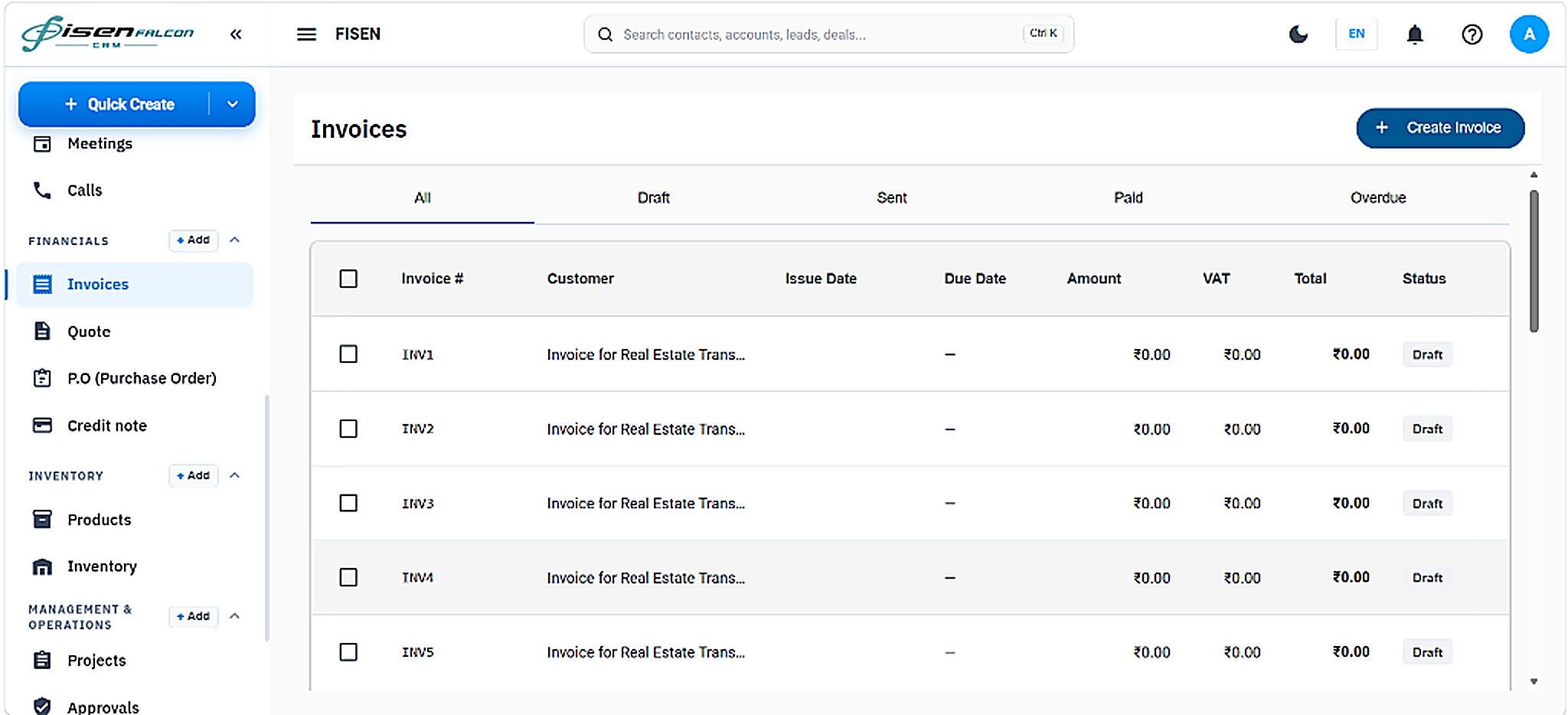 Financials, Invoicing & Operations