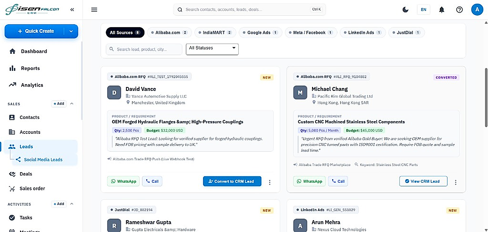Omnichannel Lead Capture & RFQ Management
